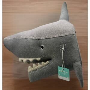 Pillowfort Stuffed Plush SHARK HEAD Wall Hang Ocean Sea Nursery Playroom Decor